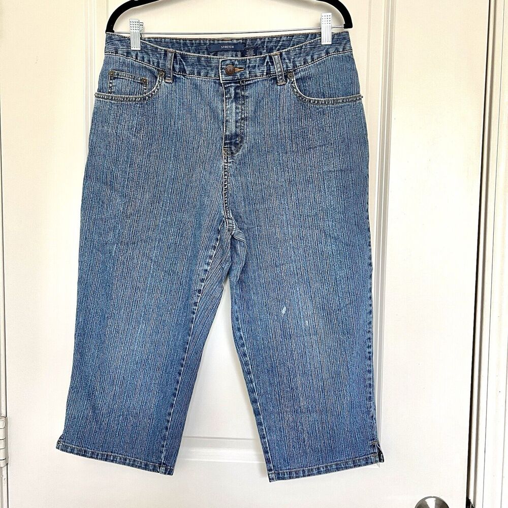 Bill Blass Jeans Denim Blue Jeans Capris Pants Size 12 Petite Stretch